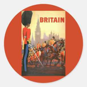 Adesivo Redondo Excelente Real Britânica da Guarda de Vintage King