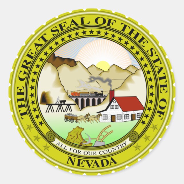 Adesivo Redondo Excelente Seal de Nevada (Frente)