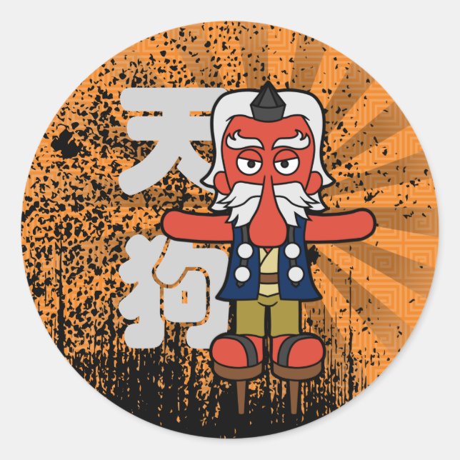 Adesivo Redondo Excelente Tengu Yokai (Frente)