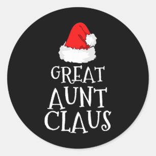 Adesivo Redondo Excelente Tia Claus Papais noeis De Natal Família