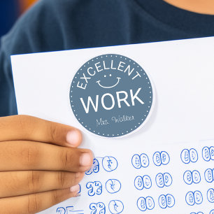 Adesivo Redondo Excelente Trabalho Professores Personalizados