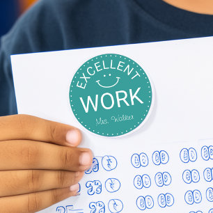 Adesivo Redondo Excelente Trabalho Professores Personalizados