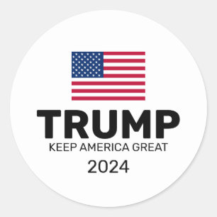 Adesivo Redondo Excelente Trump 2024 Keep America