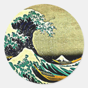 Adesivo Redondo Excelente Wave de Kanagawa - Katsushika Hokusai 18