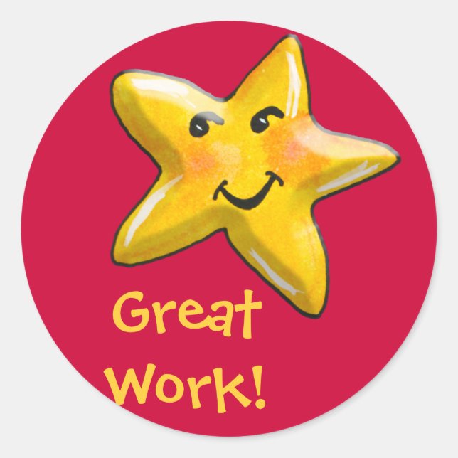 Adesivo Redondo Excelente Work Star Sticker (Frente)