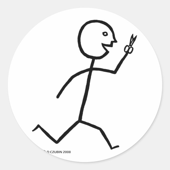 Adesivo Redondo Executa com tesoura (Frente)