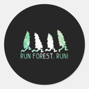 Adesivo Redondo Executar Floresta Corrida Florestal Camiseiros Árv