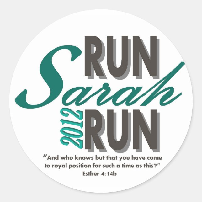 Adesivo Redondo Executar Sarah Run (Frente)