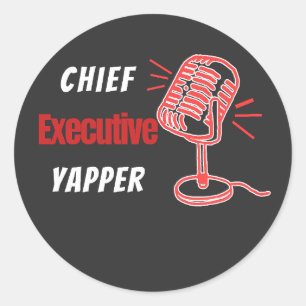 Adesivo Redondo Executivo Chefe Yapper – Humor Divertido