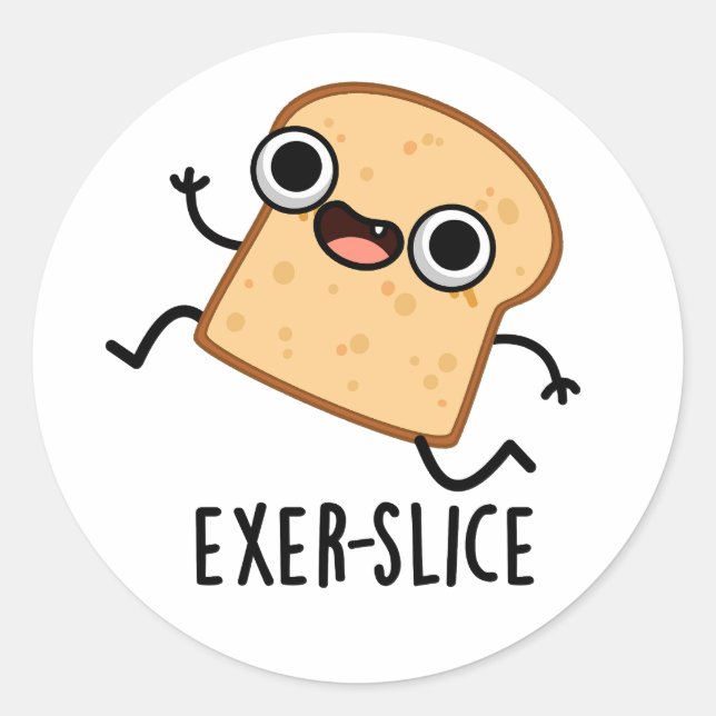 Adesivo Redondo Exer-slice Funny Bread Pun  (Frente)