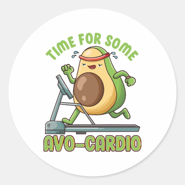 Adesivo Redondo Exercício de exercício Engraçado Ditos de humor En (Frente)