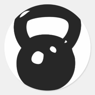 Adesivo Redondo Exercício de Kettlebell