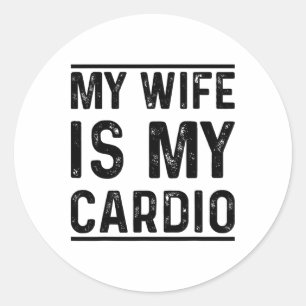 Adesivo Redondo Exercício De Malhação De Gym Minha Esposa É Meu Ca