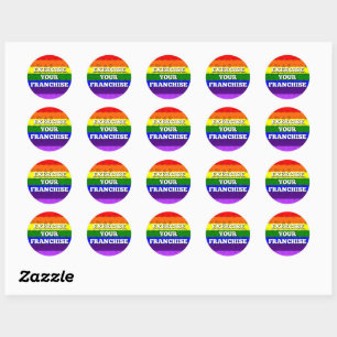 Adesivo Redondo Exercite o seu PRIDE RAINBOW de autocolante