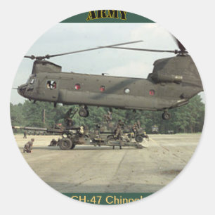 Adesivo Redondo Exército americano CH-47 Chinook Sticker
