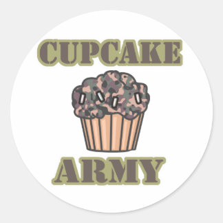 Adesivo Redondo Exército cupcake