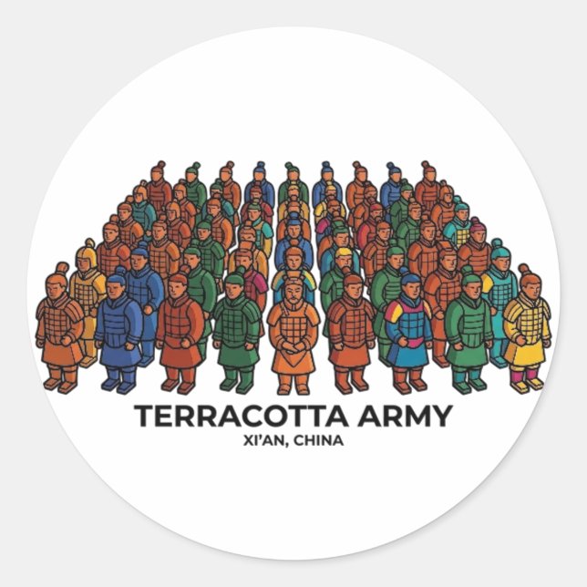 ADESIVO REDONDO EXÉRCITO DE TERRA COTTA (Frente)