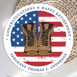 Adesivo Redondo Exército Militar - Partido Americano de Bandeiras 