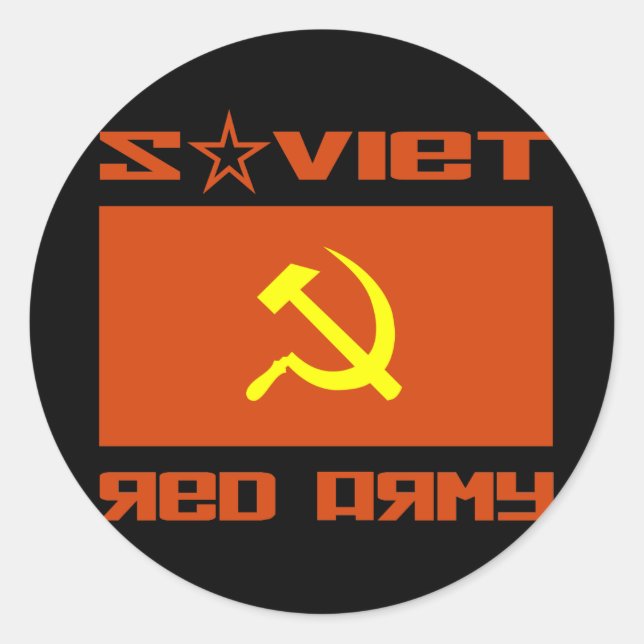 Adesivo Redondo Exército Vermelho soviético martelo e foice (Frente)