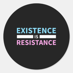 Adesivo Redondo Existência De Resistência Trans Rights Lgbt Pride