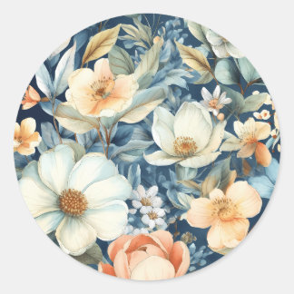 Adesivo Redondo Experimente a beleza das flores pintadas à mão