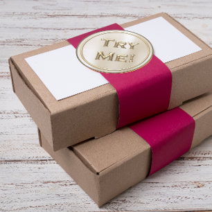 Adesivo Redondo Experimente-Me Cinzas Douradas De Marfim Para Reci