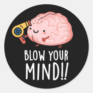 Adesivo Redondo Explodir Sua Mente Piada Cerebral Punho Fundo Escu