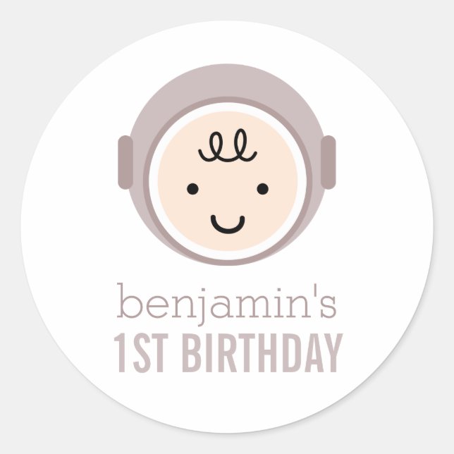 Adesivo Redondo Explorador de Espaço (Frente)