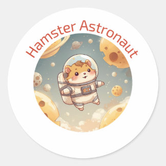 Adesivo Redondo Explorador de Hamster Cósmico - Engraçado Aventura