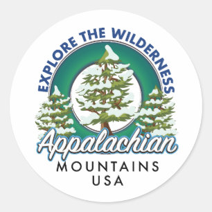 Adesivo Redondo Explorar a natureza das montanhas Appalachian