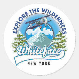 Adesivo Redondo Explore a Natureza Selvagem, Whiteface Nova York