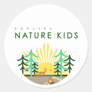 Adesivo Redondo Explore Nature with Kids Logo Sticker