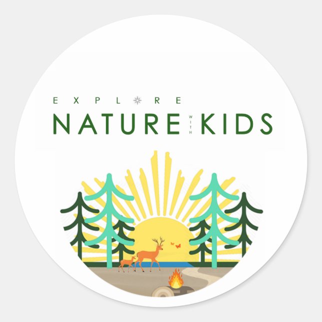 Adesivo Redondo Explore Nature with Kids Logo Sticker (Frente)