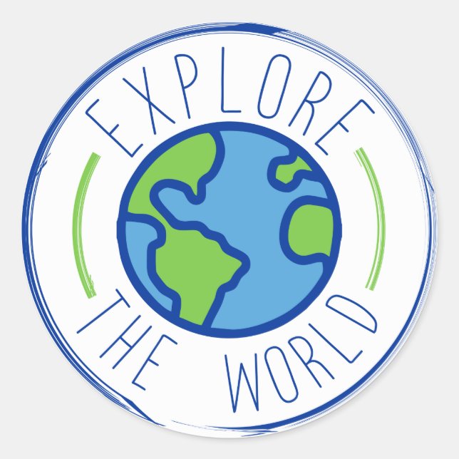 Adesivo Redondo explore the world travel sticker (Frente)