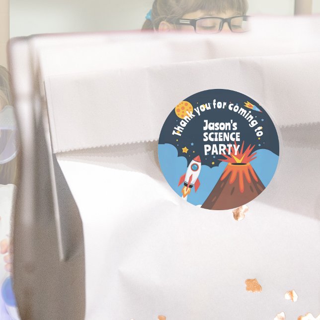 Adesivo Redondo Explosão de crianças do Rocket Science (Criador carregado)