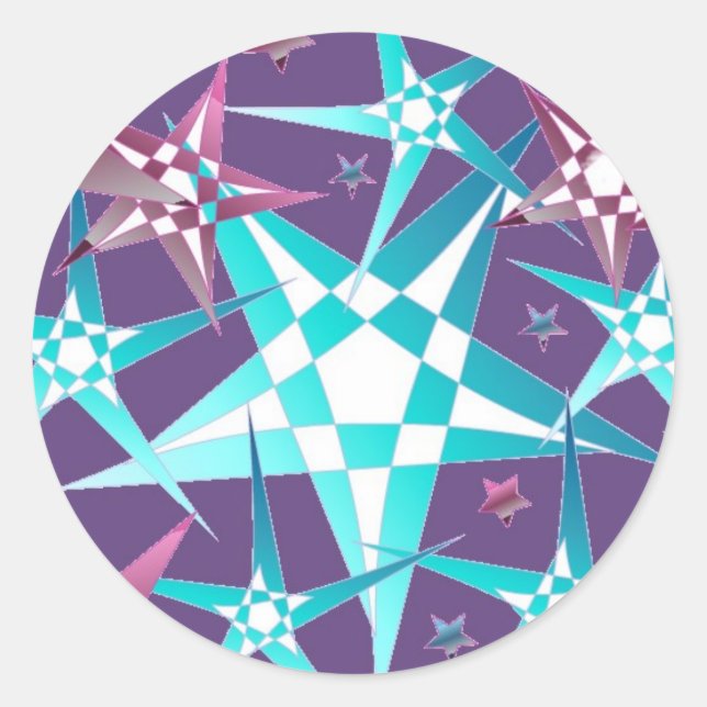 Adesivo Redondo Explosão de estrela (Frente)