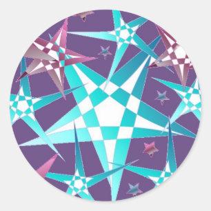 Adesivo Redondo Explosão de estrela