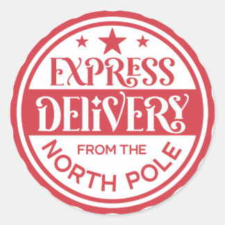 Adesivo Redondo Express Delivery from the North Pole Sticker 