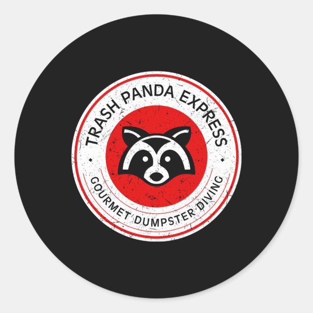 Adesivo Redondo Expresso de mergulho de lixo Panda Gourmet (Frente)