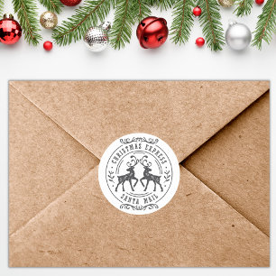 Adesivo Redondo Expresso de Natal Bonito do Papai Noel para Crianç