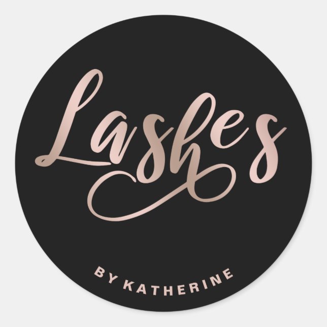 Adesivo Redondo Extensão moderna de lascas preto e rosa de ouro el (Frente)