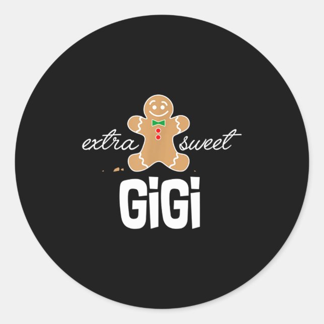 Adesivo Redondo Extra Sweet Gigi _ Cute Christmas Gingerbread Gift (Frente)