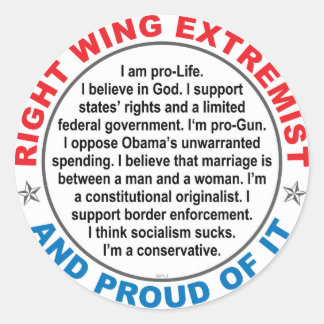 Adesivo Redondo Extremismo da direita
