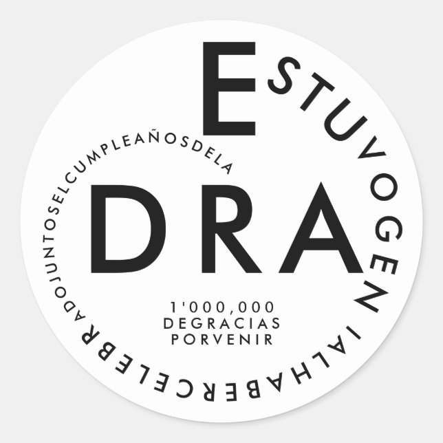 Adesivo Redondo Eye Doctor Birthday Thank You For Celebrating  (Frente)