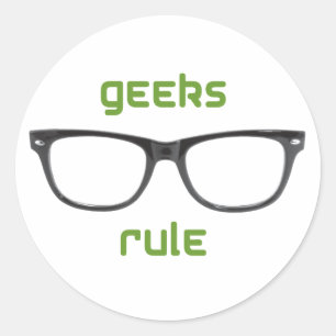 Adesivo Redondo Eyeglasses da regra dos geeks