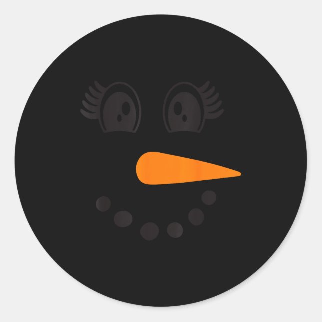 Adesivo Redondo Eyelashes Christmas Outfit Snowman Face Costume Gi (Frente)