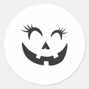 Adesivo Redondo Eyelashes - Traje de Halloween - Traje de Abóbora
