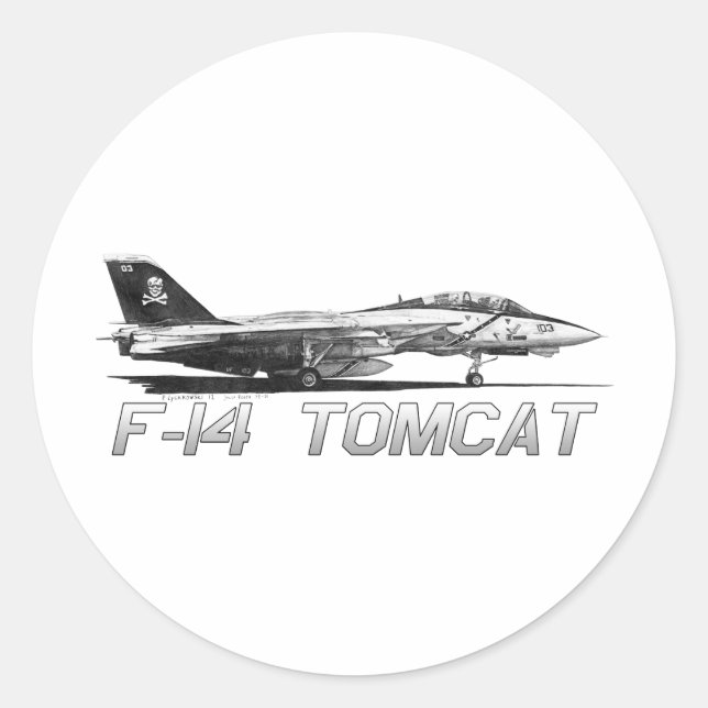 Adesivo Redondo F14 Tomcat VF-103 Jolly Rogers - desenho (Frente)