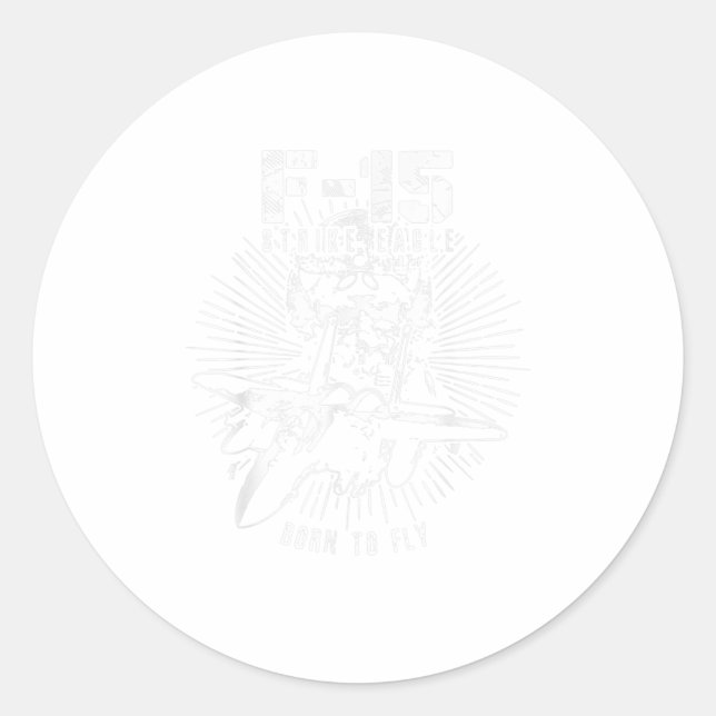 Adesivo Redondo F15 Piloto de Combate a Jato de Strike Eagle USAF (Frente)