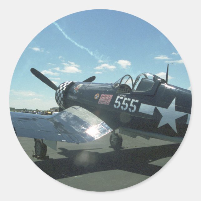 Adesivo Redondo F4U-1 Corsair Sticker (Frente)